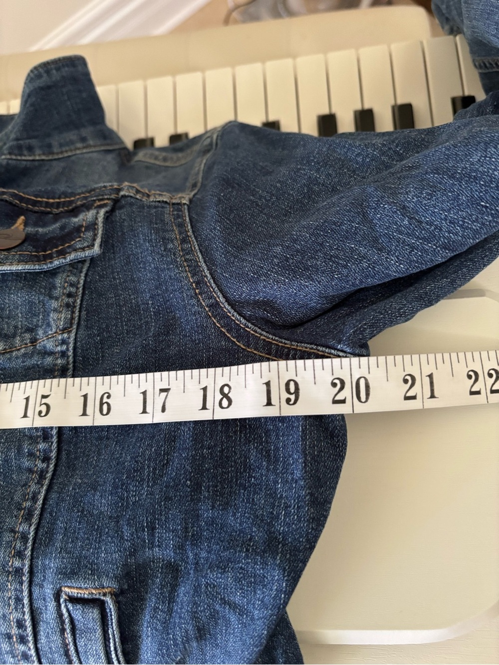 Ricki's Blue Denim Jacket with Embroidered Tapestry Back Panel - Picture 14 of 15